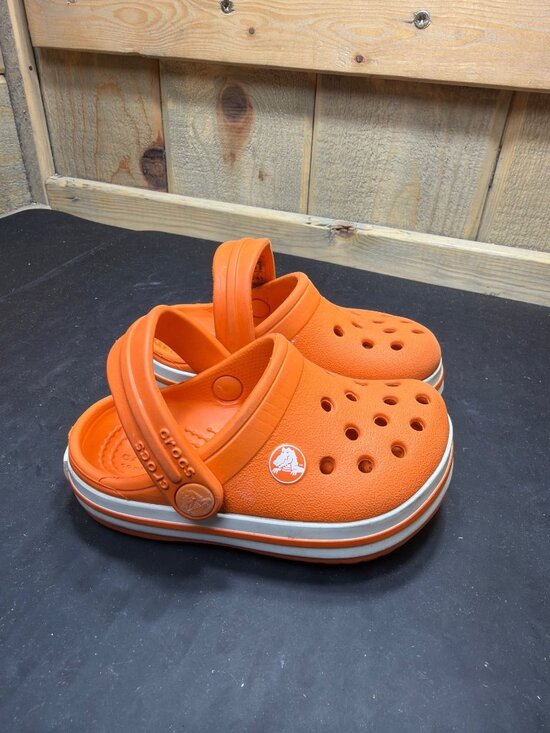 CROCS Other - Crocs Crocband Toddler Boys Size C5 Orange White Slip On Water Shoes Sandals